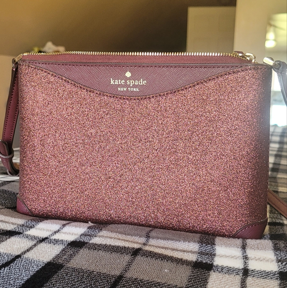 Kate Spade sparkle maroon crossbody